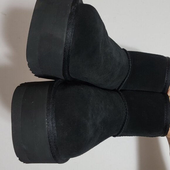 NEW UGG Classic Mini Platform Boots Womens 9 Suede Cozy Fur Whimsygoth Winter - Picture 5 of 10